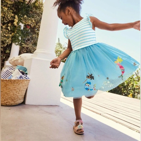 Mini Boden mermaid tulle dress appliqué embroidered knee length girls ruffles - Picture 10 of 10